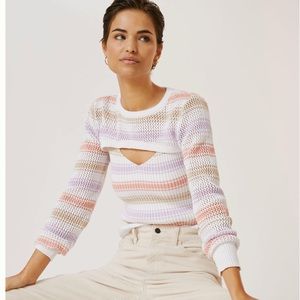ANTHROPOLOGIE STRIPED SHRUG & SWEATER TANK SET